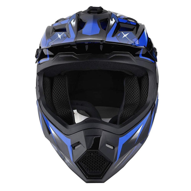 1Storm Adult Motocross Helmet BMX MX ATV Dirt Bike Four Wheeler Quad Motorcycle Full Face Helmet Racing Style: HF801 Sonic Blue - Image 4